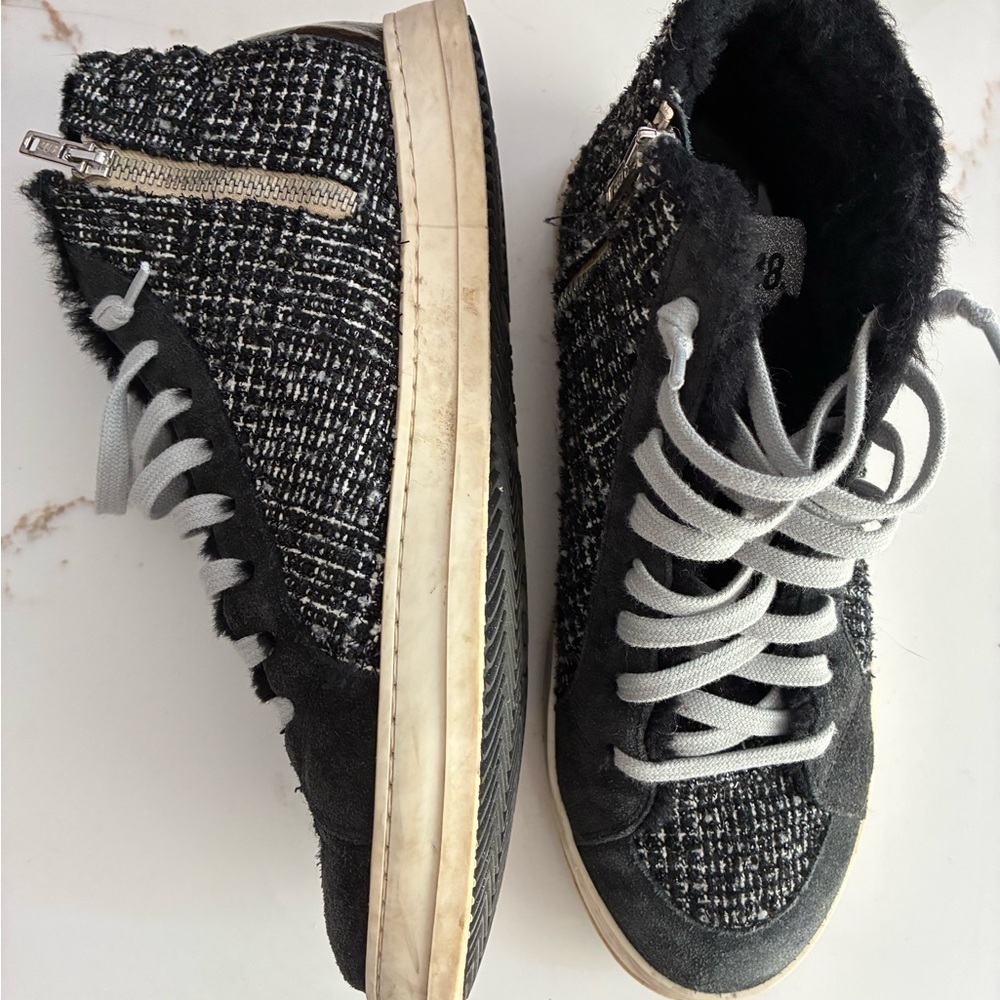 P448 skate high top faux tweed sneakers size 40